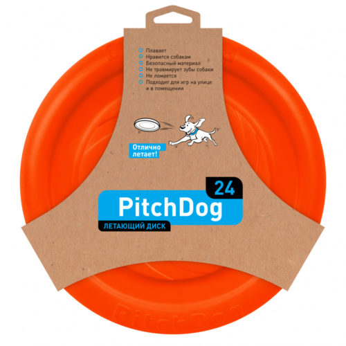 Игрушка для собак PitchDog Летающий диск d 24см красный