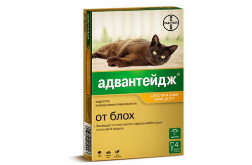 BAYER Advantage Препарат от блох д/кошек свыше 4кг 4 пипетки/упак