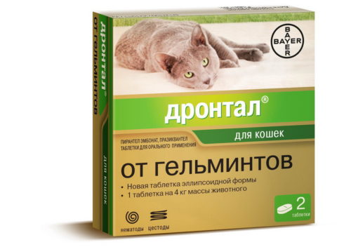 BAYER Дронтал Антигельминтик д/кошек 2 таб.