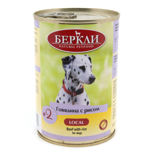 БЕРКЛИ №2 Adult Beef&Rice Корм влаж.говядина с рисом д/собак конс.400г