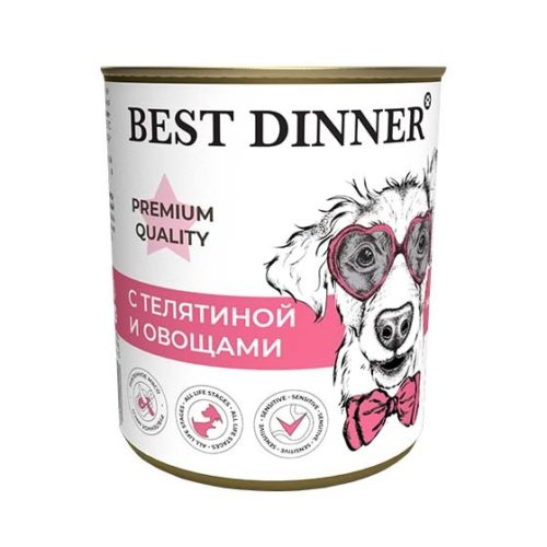 BEST DINNER Premium Quality Меню№4 Корм влаж.телятина с овощами д/собак конс.340г