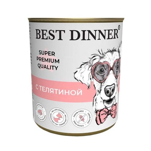 BEST DINNER Super Premium Корм влаж.телятина д/собак конс.340г