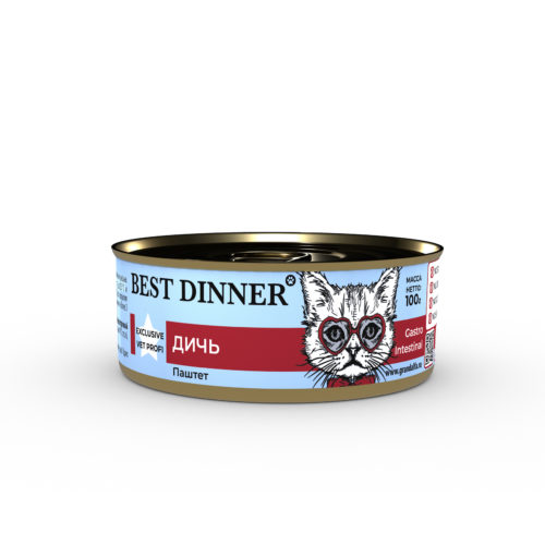 BEST DINNER Vet Profi Exclusive Gastro Intestinal Корм влаж.дичь д/кошек конс.100г