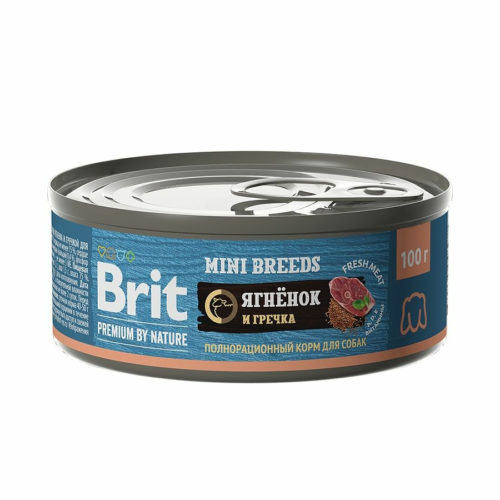 BRIT Premium by Nature Adult Mini Корм влаж.ягненок с гречкой д/собак мелких пород конс.100г