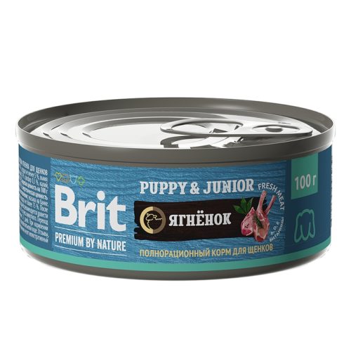 BRIT Premium by Nature Puppy&Junior Корм влаж.ягненок д/щенков конс.100г