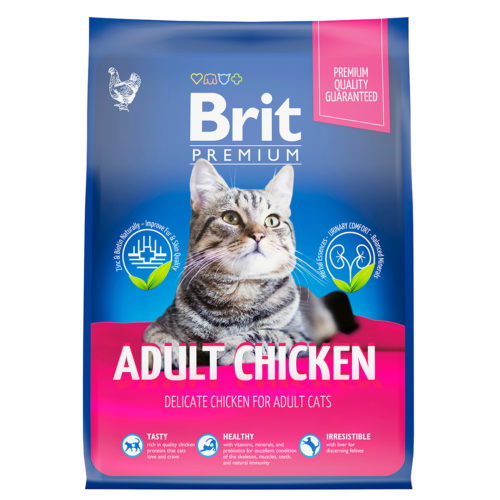 BRIT Premium Cat Adult Chicken Корм сух.курица д/кошек 2кг