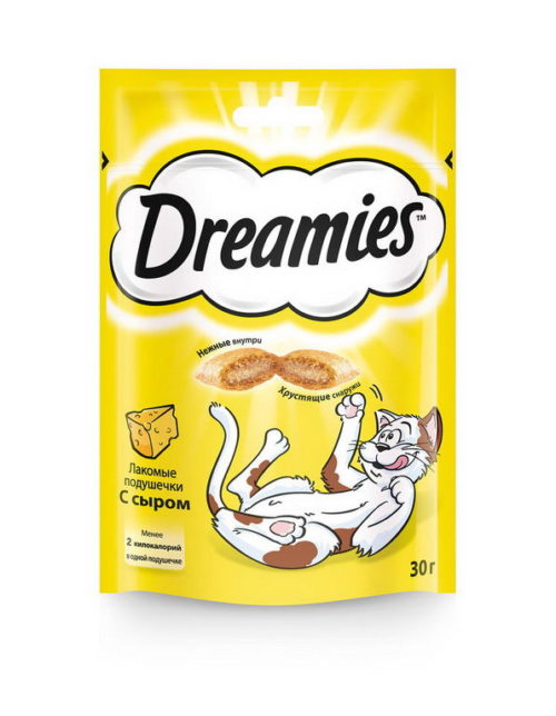 DREAMIES Лакомые подушечки с сыром д/кошек 140г