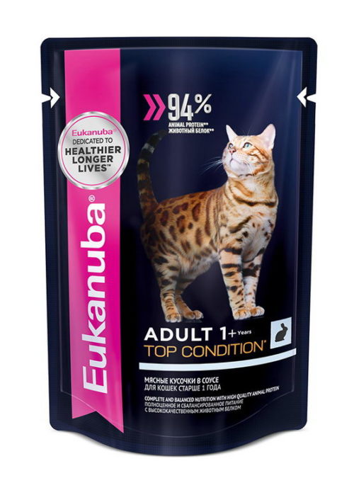 EUKANUBA Cat Корм влаж.кролик в соусе д/кошек пауч 85г