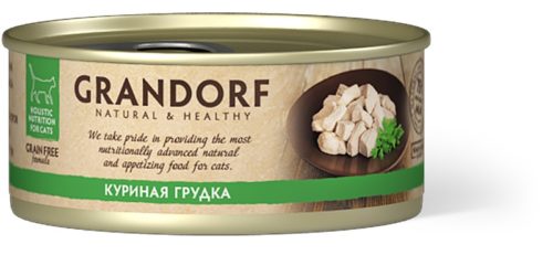 GRANDORF Корм влаж. куриная грудка д/кошек 70г