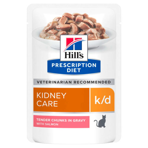 Hills Prescription Diet K/D Salmon Kidney Care Корм влаж.диет.с лос.поддержание функции почек д/кошек пауч 85г