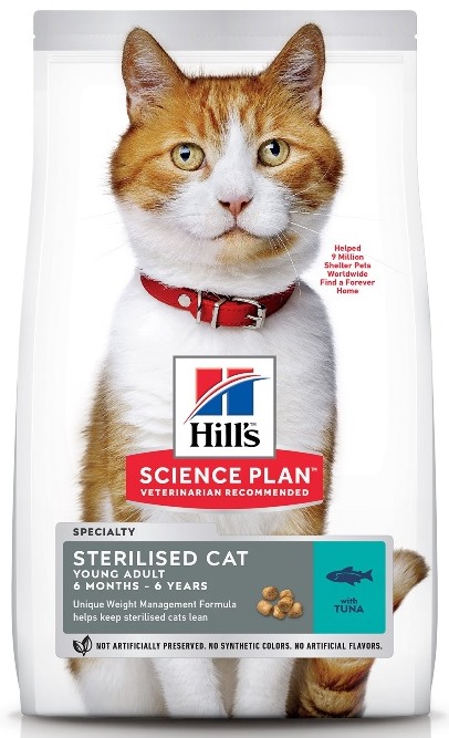 HILLS Science Plan Young Adult Sterilised Cat Корм сух.тунец д/стер.кошек до 7лет 3кг