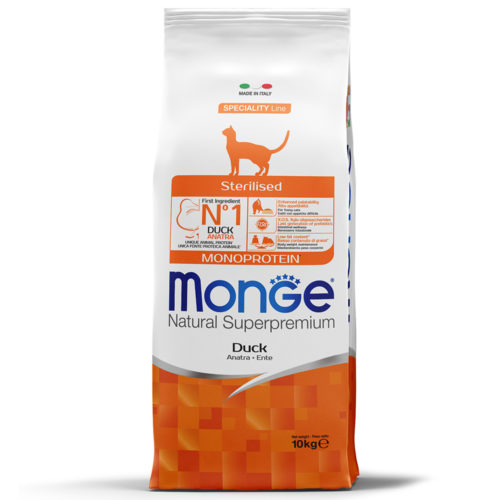 MONGE Cat Speciality Monoprotein Sterilised Adult Корм сух.утка д/стерилизов.кошек 10кг