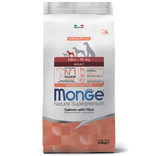 MONGE Dog Speciality Monoprotein Mini Adult Корм сух.лосось