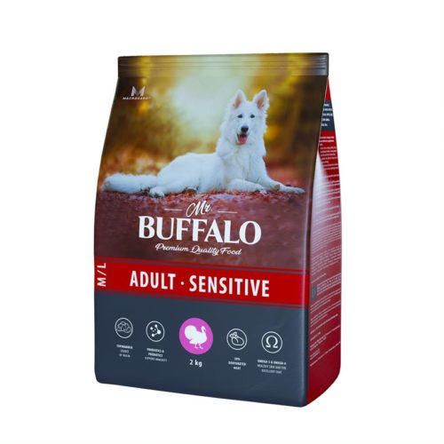 MR.BUFFALO Adult M/L Sensitive Корм сух.индейка д/собак средних и крупных пород 2кг