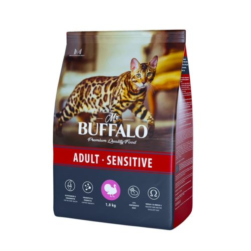 MR.BUFFALO Adult Sensitive Корм сух.индейка д/кошек 1