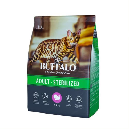 MR.BUFFALO Adult Sterilized Корм сух.индейка д/кошек 1