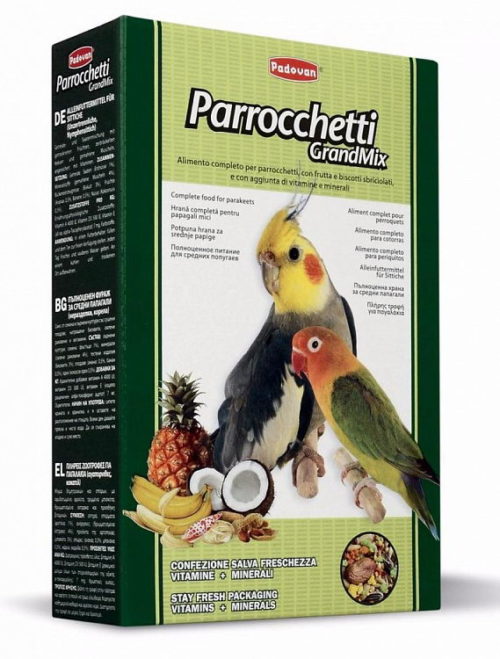 PADOVAN Grandmix Parrocchetti Корм д/средних попугаев 400г