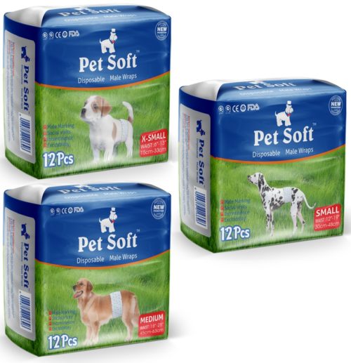 PET SOFT Одноразовые впитывающие пояса для кобелей р.S 12шт./уп.