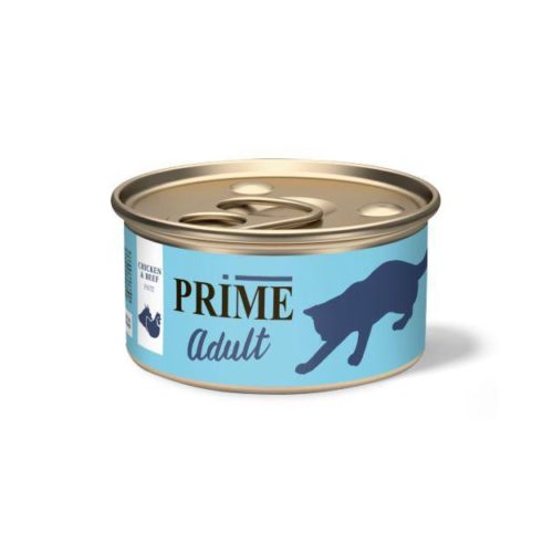 PRIME Adult Корм влаж.курица/говядина паштет д/кошек конс.75г