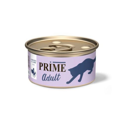 PRIME Adult Корм влаж.курица/ягненок паштет д/кошек конс.75г