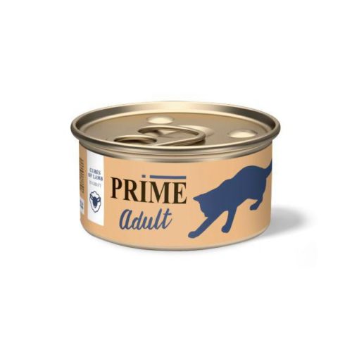 PRIME MEAT Adult Корм влаж.ягненок кусочки в соусе д/кошек конс.75г