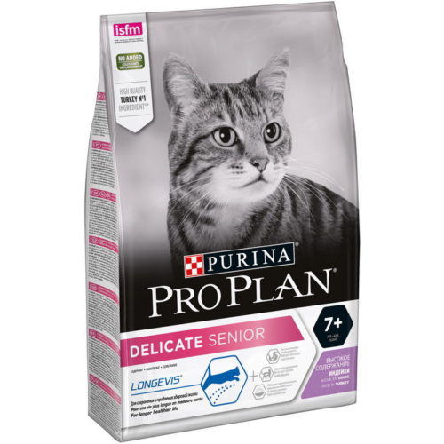 PRO PLAN Delicate Senior 7+Корм сух.индейка д/кошек с чувств.пищевар.400г