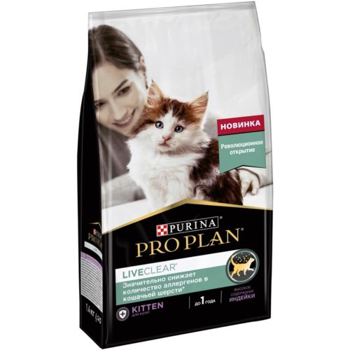 PRO PLAN LiveClear Kitten Корм сух.индейка д/котят 1