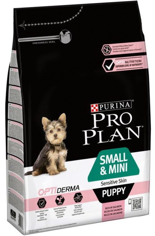 PRO PLAN OptiDerma Puppy Small&Mini Sensitive Skin Корм сух.лосось д/щенков мелких пород c чувств кожей 3кг